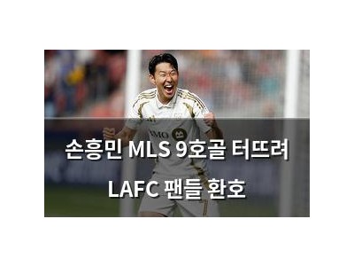 손흥민 MLS 9호골 터뜨려 LAFC 팬들 환호