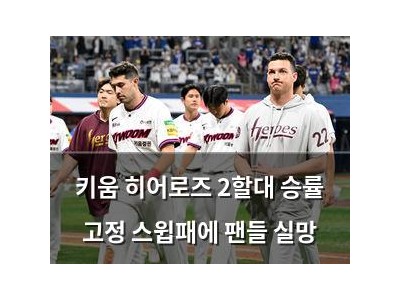 키움 히어로즈 2할대 승률 고정 스윕패에 팬들 실망