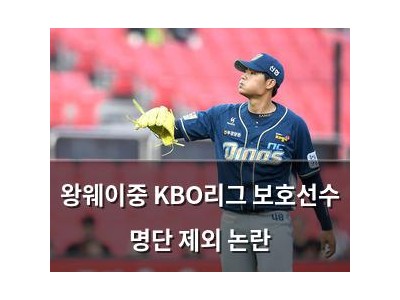 왕웨이중 KBO리그 보호선수 명단 제외 논란