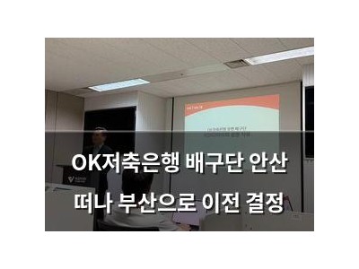 OK저축은행 배구단 안산 떠나 부산으로 이전 결정