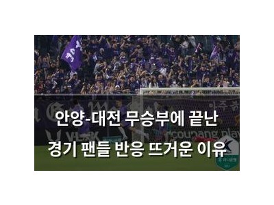 안양-대전 무승부에 끝난 경기 팬들 반응 뜨거운 이유