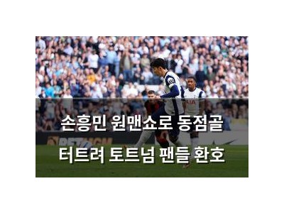 손흥민 원맨쇼로 동점골 터트려 토트넘 팬들 환호
