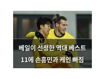 베일이 선정한 역대 베스트 11에 손흥민과 케인 빠짐